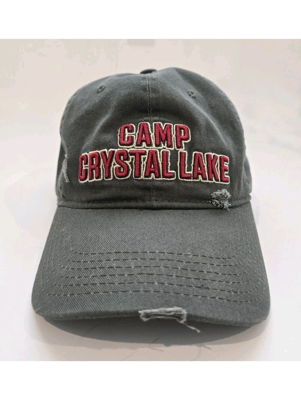 Camp Crystal Lake Hat Friday the 13th Distressed Adult Green Freddy Krueger